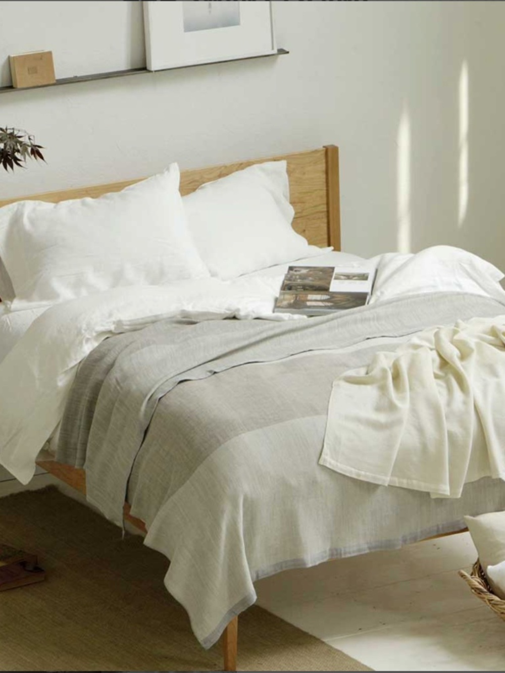 Swans Island Maine Solstice Hand Woven Lightweight Wool Blanket King 110 x 90